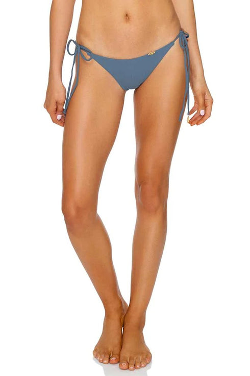 Luli Fama Jagged Bombshell Wavy Ruched Back Brazilian Tie Side Bottom